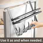 Over The Door Hooks Organizer, Coat Rack Over The Door Storage Hanger Towel Rack with Mesh Baskets and 10 Hooks, Back of Door