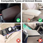 NBTEPEM Bling Car Center Console Cover, Leather Car Arm Rest Cover Cushion with 2 Storage Bags, Universal Auto Armrest Protector, Bling Accessories Interior for Most Vehicles(Gold Champagne Diamond)