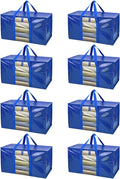 BALEINE 8-Pack Oversized Moving Bags with Reinforced Handles, Heavy-Duty Storage Tote Moving Supplies for Packaging, Camping 