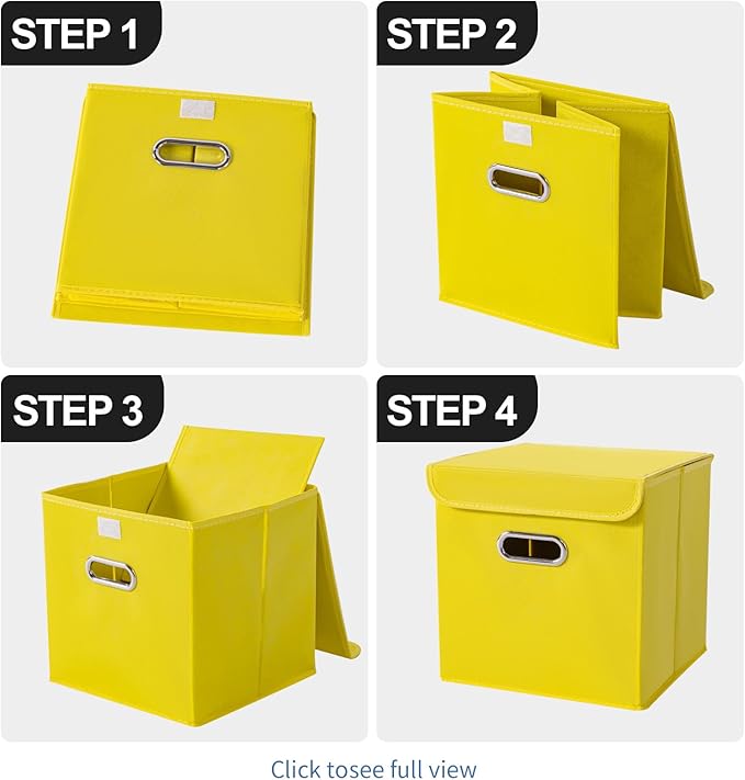 Closet Organizers Fabric Storage Bins With Lids Collapsible Cube Storage Organizer Basket With Handles,Storage Boxes for Clot