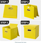 Closet Organizers Fabric Storage Bins With Lids Collapsible Cube Storage Organizer Basket With Handles,Storage Boxes for Clot