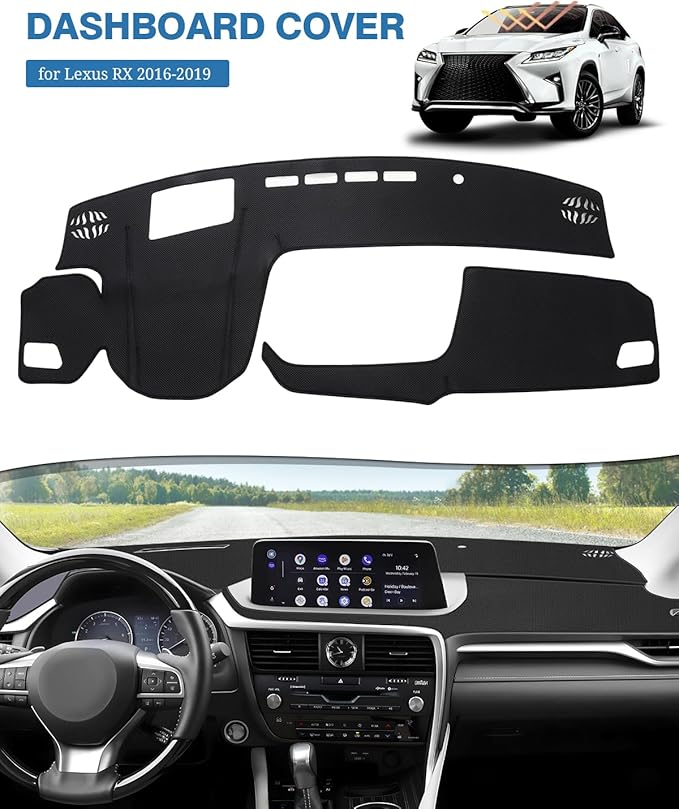 FIILINES Dash Cover for RX 2016-2019, Dashboard Mat Cover Accessories Dash Mat Sunshade Nonslip Mesh Protector No Glare