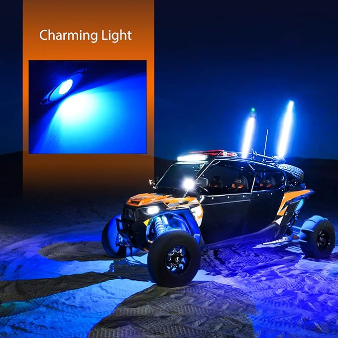 Nilight LED Rock Light 4PCS Underglow Wheel Well Pods Waterproof Exterior Underbody Roof Rack Side Lamps for Car Truck Pickups ATV UTV SUV Motorcycle Boat, Blue Color