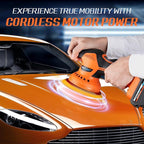 Protmex Cordless Car Buffer Polisher w/ 2x2000mAh 21V Batteries, 6 Inch Car Buffer Waxer Kit, Car Polishing Machine w/Extra 18 PCS Attachments & 6 Variable Speed