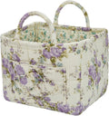 Boho Fabric Storage Basket, Large Capacity Laundry Basket, 12.2'' x 10.23'' x 10.23'' Collapsible Laundry Hamper with Easy Ca