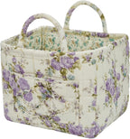 Boho Fabric Storage Basket, Large Capacity Laundry Basket, 12.2'' x 10.23'' x 10.23'' Collapsible Laundry Hamper with Easy Ca
