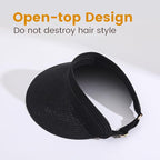 Sun Visor Hat for Women, Wide Brim Straw Summer UV Protection Hat, Foldable Roll-up Packable Beach Cap