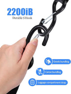 Upgraded 1'' x 8' Tie Down Straps, Cargo Roof Rack Strap Cam Buckle with Hooks, Heavy Duty Secure Strap, Black - Pack of 4