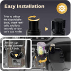 OtterVerz 11 Upgraded Car Cup Holder Tray, 3 in 1 Car Cup Holder Expander Adapter, 360° Rotating Detachable 10.5" Car Food Tr