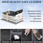Coverado Universal Seat Covers Front, 2-Pack Universal Seat Covers for Cars, Waterproof Nappa Leather Car Seat Covers with He