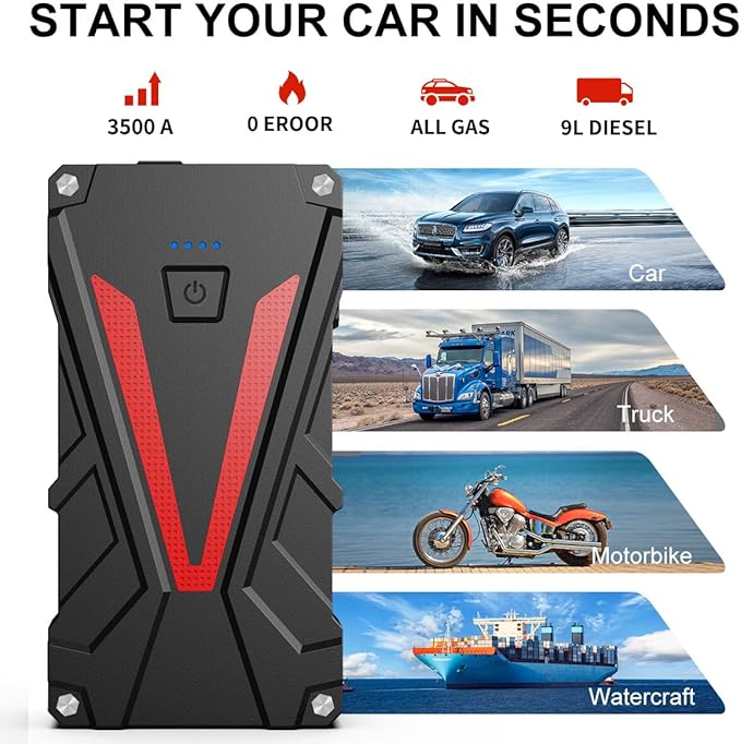 Car Battery Jump Starter 3500A 13800mAh Jump Box (8.0L Gas/7.0L Diesel) Portable Car Jump Starter Battery Pack 12V Lithium