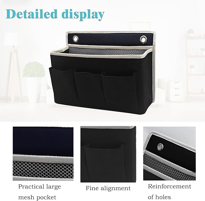 2-Pack Wall Hanging Organizer Bag/Hanging Baskets with Large Mesh Compartment & 3 Pockets，Over the Door Organizer Space Savin