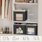 Homsorout Foldable Storage Cubes - Cubby Storage Organizer with Window, Decorative Baskets for Organizing, Fabric Bins for Cl