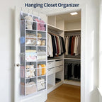 Yecaye 80lb Clear Door Hanging Yarn Storage Organizer, 10 Large Plastic Pockets & 10 Mesh Pockets Over The Door Crochet Organ