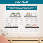 6 Pack 10 X 4 Inch Pegboard Shelves, Metal Peg Board Shelves Accessories, Can Be Used for Walls or Pegboards, Suitable for Ba