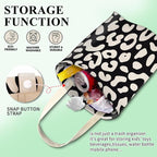 Car Trash Can, Cute Car Trash Bag, Hanging Car Organizer and Storage Bag, Trash Bin for Car Accessories, Vehicle, Travelling, Camping Black White Leopard