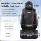 Coverado Car Seat Covers, 2 Packs Front Seat Cover, Faux Leather Waterproof Seat Covers, Driver Seat Covers, Car Seat Protect