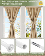 ALLZONE Heavy Duty Tension Shower Curtain Rod 28-42 Inches for Bathroom, Window, Non-Slip, Adjustable with Strong Spring Pole