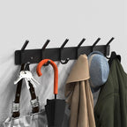 VAEHOLD Wall Hooks Coat Hooks Wall Mounted, Coat Rack with 6 Double Hooks for Hanging Towel Hat Coat Robe Bag Key for Bathroo