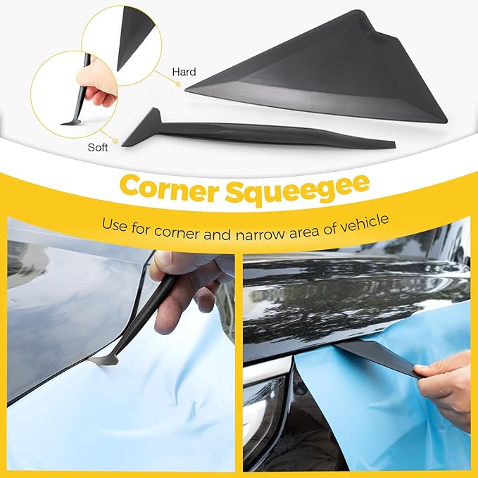 Gomake Vinyl Wrap Tool Kit for Car Window Tint Installation with Magnet Holder, Rubber & Vinyl Squeegees, Shank Gasket, Mini Quarter Squeegee