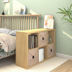 CTESNE【2026 Wooden Thick Frame 6 Cube Storage Organizer Shelf with Anti-Tipping Kits + Reversible Open Back Bookcase, Horizon