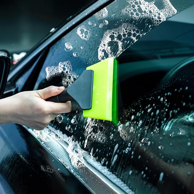 FOSHIO Bulldozer Squeegee Window Tint Kit, Car Squeegee for Windshields, Back Window, Felt Squeegee & 2 Felt Tape, Utility Knife & 10PCS Blades, 2 Micro Squeegee & Corner Squeegee Vinyl Wrap Tools
