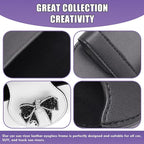 Bling Car Sunglass Holder, Rhinestone Bow Visor Storage Case for Sunglass Receipt Ornament, Soft Lining Anti-scratch Holder Clip, Interior Organizer Accessory for Cars (White)