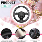 SuperKaKa Car Steering Wheel Cover 2025, Universal Auto PU Cute Breathable Slip-Proof Comfort Imitation Leather Protector Car
