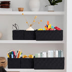 Posprica Woven Storage Baskets for Organizing 6 Pack, Large&Small Storage Cube Bins Set for Bathroom, Storage Boxes Container