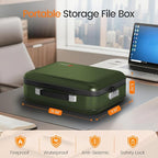 Fireproof Document Box with Lock, 5200°F Fireproof Water Resistant Hard Case File Organizer Safe Box for Important Documents,