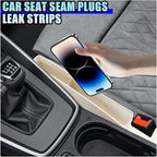 2PCS Car Seat Gap Filler Organizer, No-Drop Seat Gap Storage Box Inserts with Phone Holder, Storage Plug Stopper Fill Gap Between Seat and Console, Universal Car Accessories for SUV Truck (Beige)