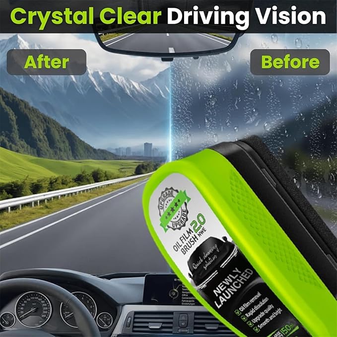 Automotive Oil Film Cleaning Brush 2025, Oil Film Remover for Car Window, Reusable Glass Brush 2.0 (2)
