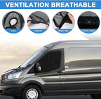 Double Layers Side Window Sunshade Magnetic Bug Screen for Front Doors, Pair Universal Size for Promaster, Sprinter, Metris, and Other Van