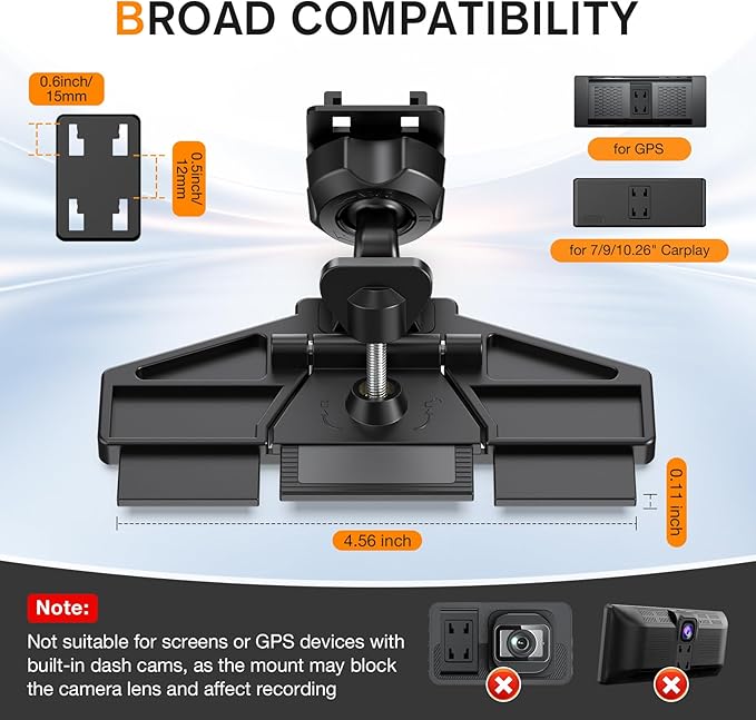 CD Slot Mount for CarPlay Screen 360° Rotation Tool-Free Installation Sturdy and Secure Compatible with in-Car Monitors CD Slot CarPlay Mount