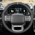 MEWANT Steering Wheel Covers for Ford F-150 2021-2025 / F-150 Lightning 2022-2025 Hand-Stitched F150 Steering Wheel Wrap