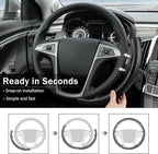 Steering Wheel Cover for Chevy Equinox 2010-2017/ GMC Terrain 2010-2017/ Buick Lacrosse 2010-2015/ Regal 2011-2013 Steering Wheel Accessories for Chevrolet (Matte Black)