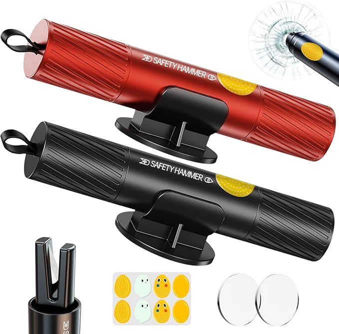 Car Window Breaker Tool - Upgraded Safe Hammer Glass Breaker, Car Hammer Seatbelt Cutter Window Breaker Emergency Escape Tool