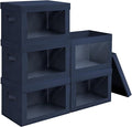 Homsorout Stackable Storage Bins with Lids - Medium Storage Box with Lids, Foldable Closet Boxes for Organizing, Wardrobe Clo