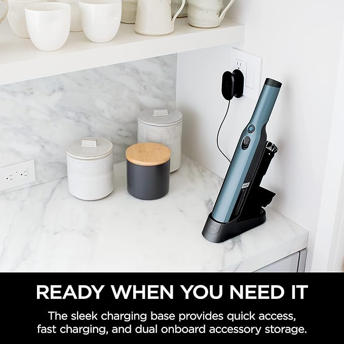 Shark WV201BLBRN WANDVAC Cordless Hand Vac, Lightweight and Portable at 1.4 lbs. with Powerful Suction, Charging Dock, One-To