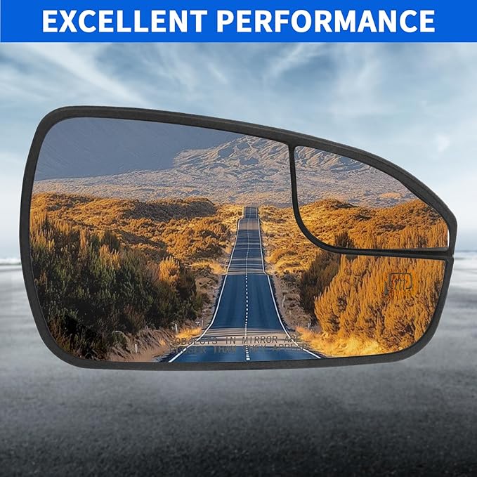 JINCHEN Passenger Side Mirror Glass for 2013 2014 2015 2016 2017 2018 2019 2020 Fusion, Heated Mirror Glass With Backing Plate DS7Z17K707B