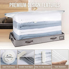 TAILI Under Bed Vacuum Storage Bags for Comforters and Blankets, Save 80% Space, Large Capacity Foldable Cationic Storage Box