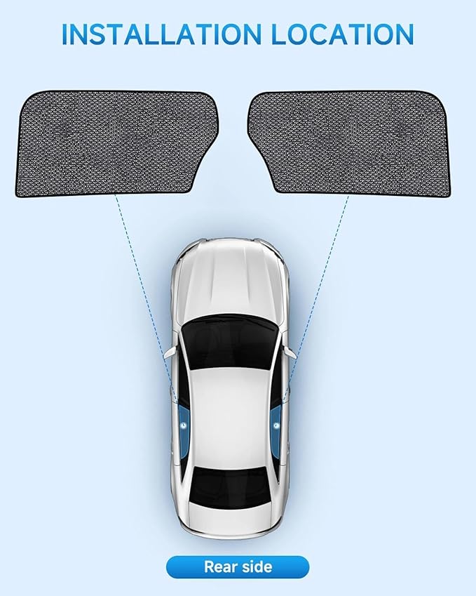 Car Window Shades for Toyota Sienna(2021-2025), 2-Pack Rear Window Sun Shades for Baby – Breathable Mesh, UV & Heat Blocker, Privacy Protection for Camping, Travel, Sleep & Nursing