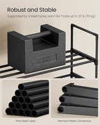 SONGMICS Shoe Rack, 4-Tier Shoe Organizer, Metal Storage Shelf, Upright or Upside Down, for 5-10 Pairs, Stackable, for Entryw