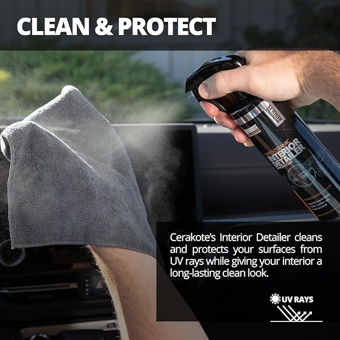 CERAKOTE Rapid Ceramic Interior Detailer and Protectant (14 fl oz.) – Quick and Easy – Multi-Surface Safe – Interior Car Clea