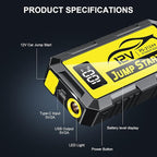 8000A Car Jump Starter, 12V Jump Starter Battery Pack (All Gas,up to 10.0L Diesel Engine) Jumper Cables Portable Lithium