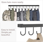 Mkono Hat Rack for Wall Hat Storage Organizer for 40 Baseball Caps, Modern Metal Closet Hat Hooks, Wall Mount Ball Caps Holde