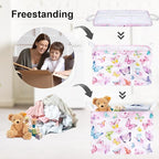 Clastyle 36L Pink Dreamy Butterfly Kid Storage Basket Collapsible Rectangle Clothes Toy Nursery Bin Book Shelf Basket