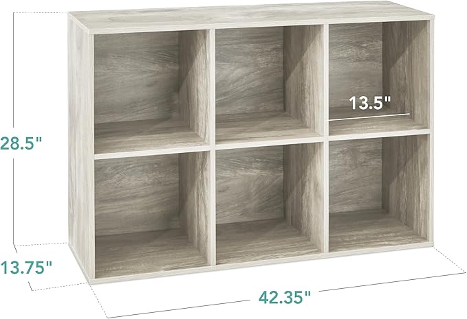 Best Choice Products 6-Cube Storage Organizer, 13.5in Shelf Opening, Bookcase, Display Shelf, Customizable w/ 3 Removable Bac
