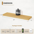 Vivelove 12 Inch Deep Floating Shelves 55 inch Long, Thick Wall Shelves with Invisible Brackets, Shelf for Bedroom Bathroom L