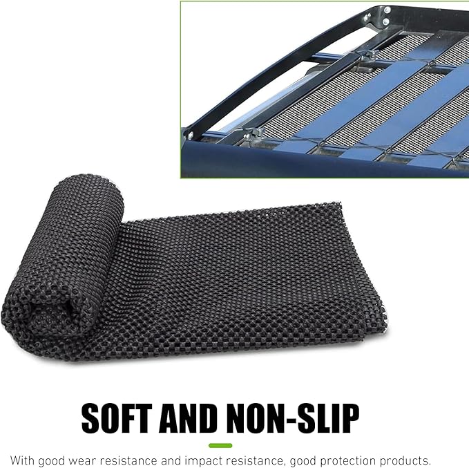 Car Roof Anti-Slip Mat, 39" x 47" Cuttable Anti-Scratch Luggage Paint Protective Pad, Drainage Breathability Cargo Storage Mat, Universal for Most Car Roof Trunk Floor (Black)